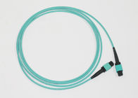 10 FT Fiber Cable LSZH MTP OFNR 12 Cores Multimode OM3 Aqua